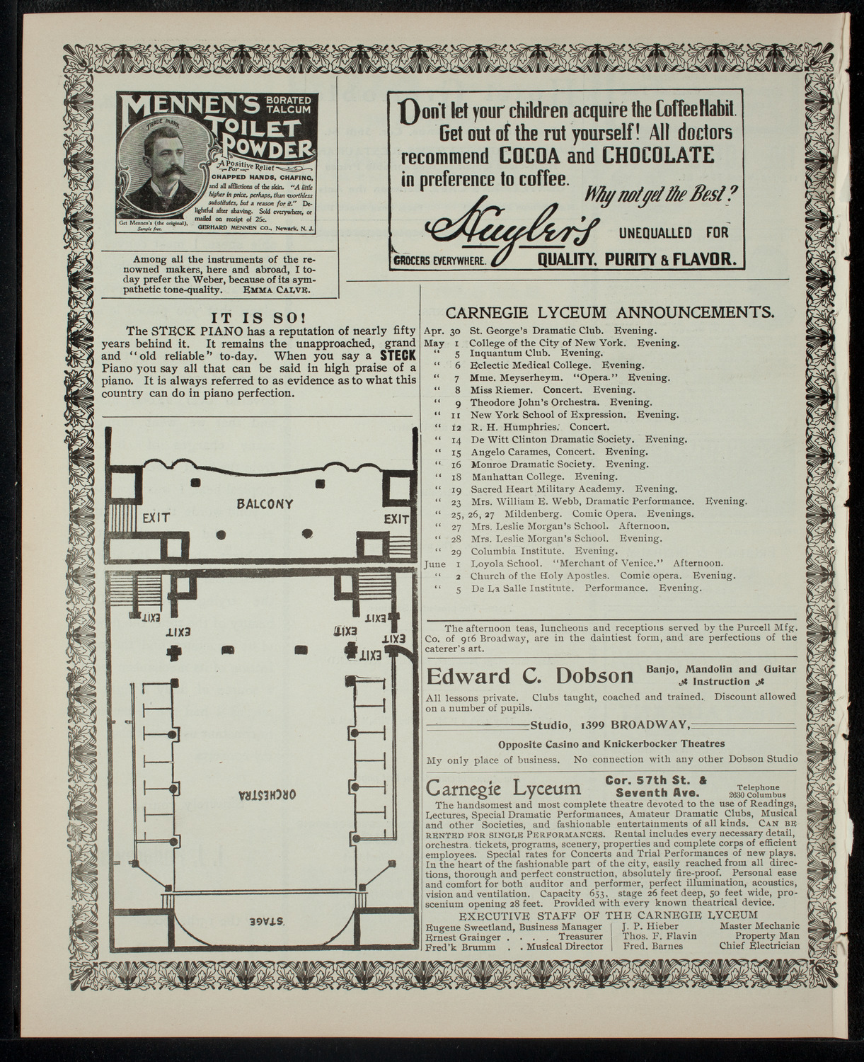 American Academy of Dramatic Arts, April 30, 1903, program page 4