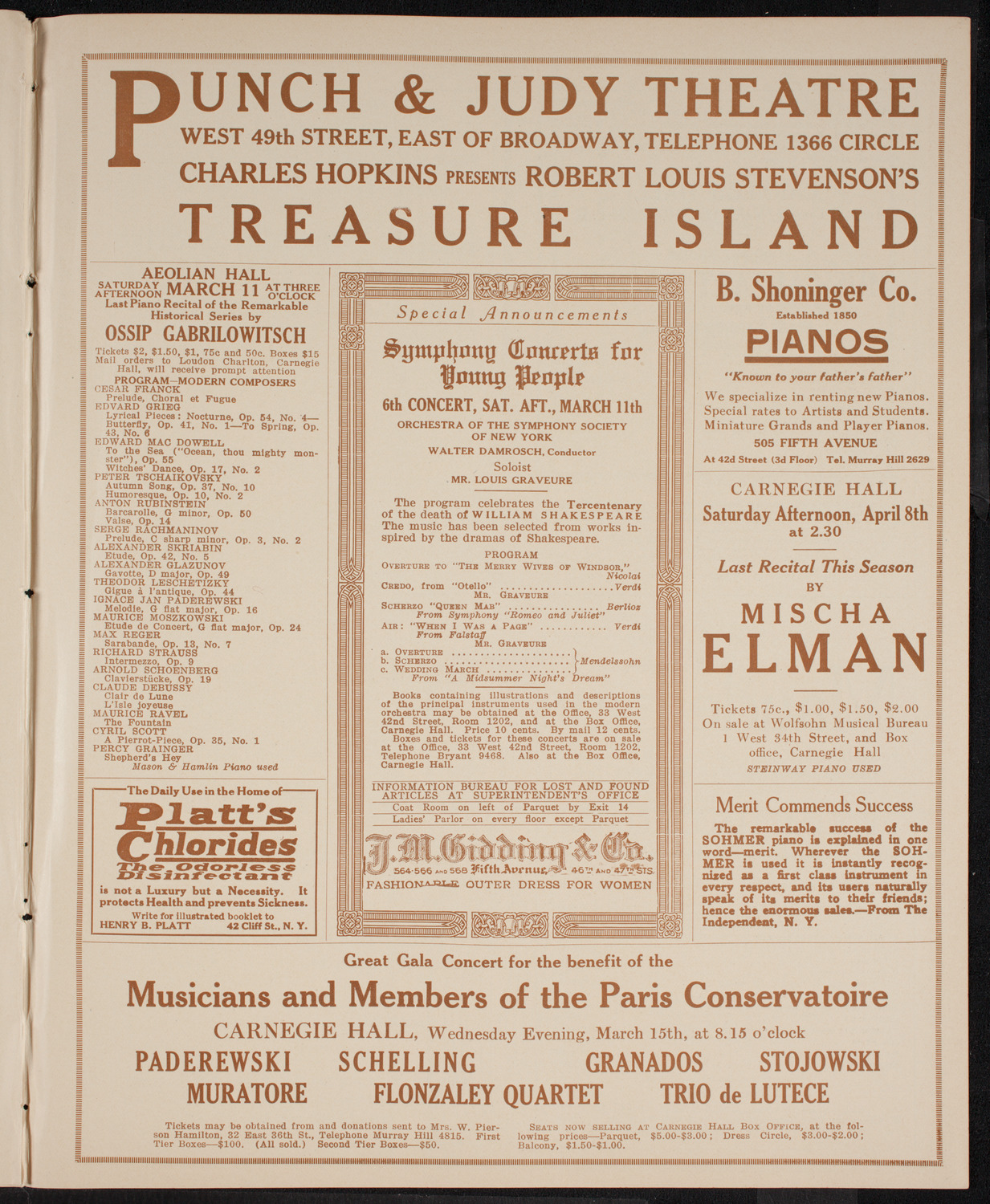 New York Philharmonic, March 10, 1916, program page 9