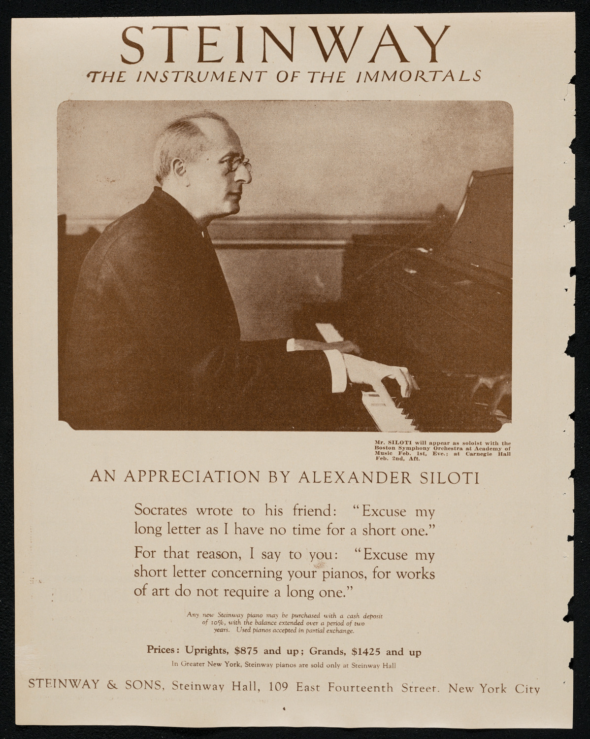 Boston Symphony Orchestra, February 2, 1924, program page 4