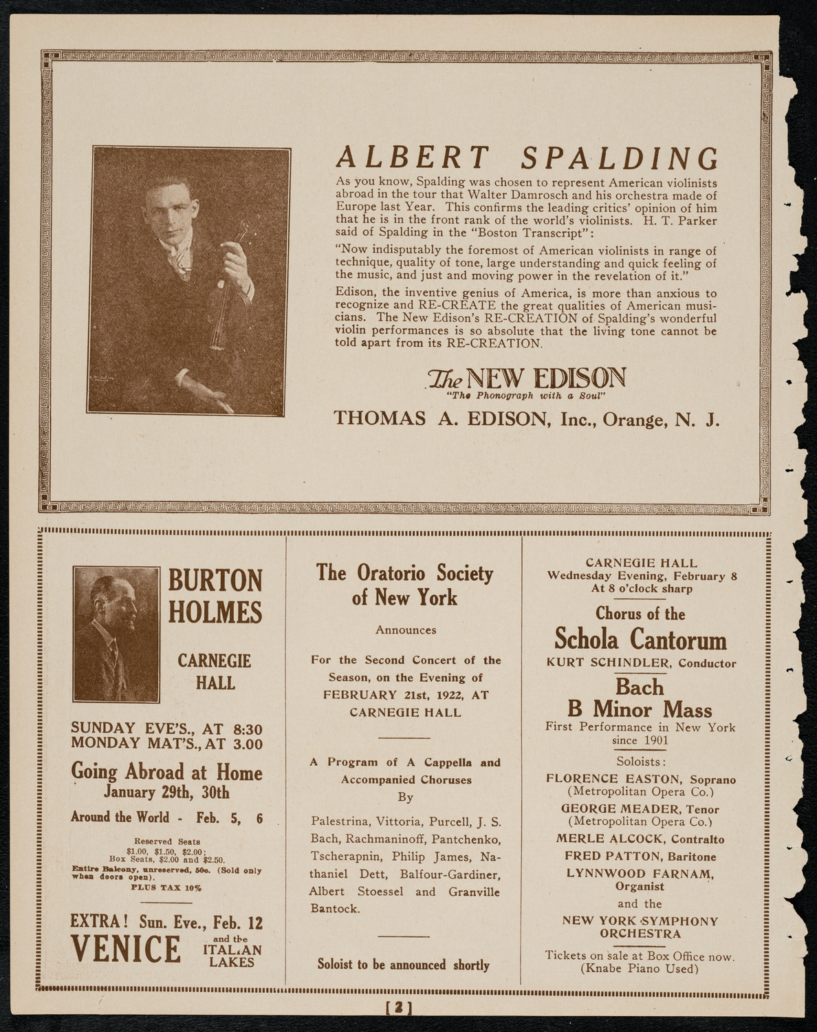 Symphony Concert for Young People, January 28, 1922, program page 2