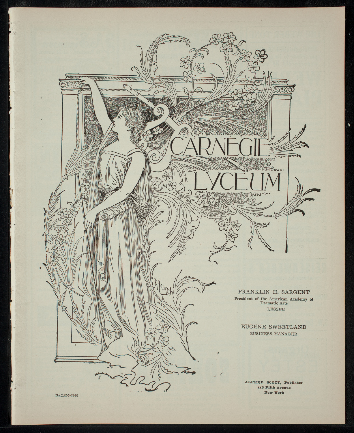 Dramatic Performance by The Spiders, May 23, 1903, program page 1