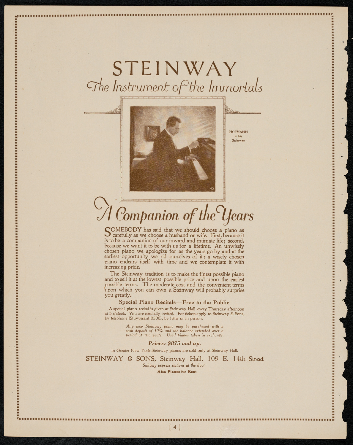New York Philharmonic, February 19, 1922, program page 4