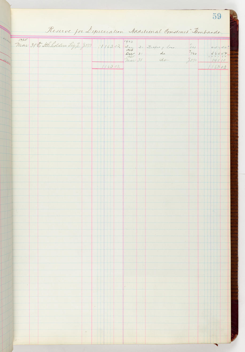 Music Hall Accounting Ledger Journal, volume 6, page 59