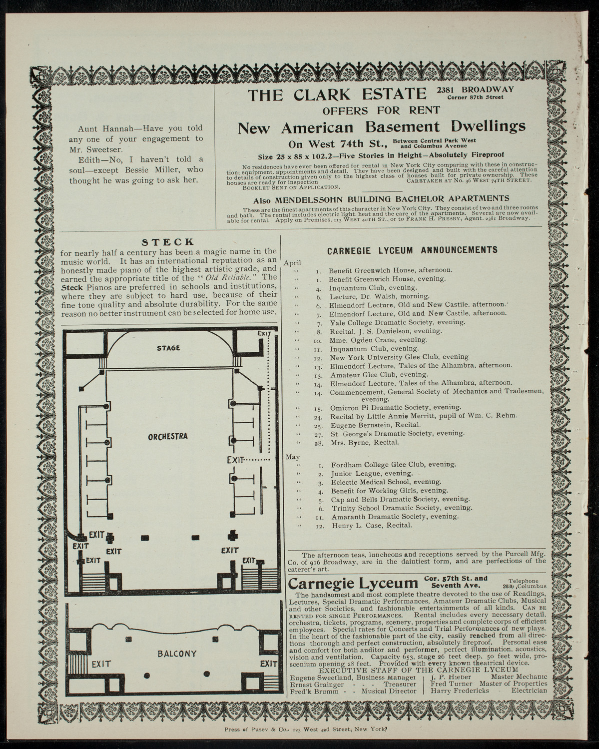 Benefit: Greenwich House, March 31, 1905, program page 4