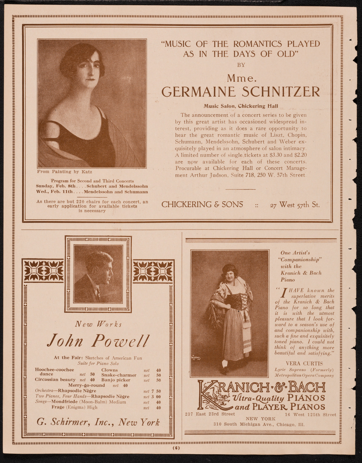 New York Philharmonic, February 8, 1925, program page 6