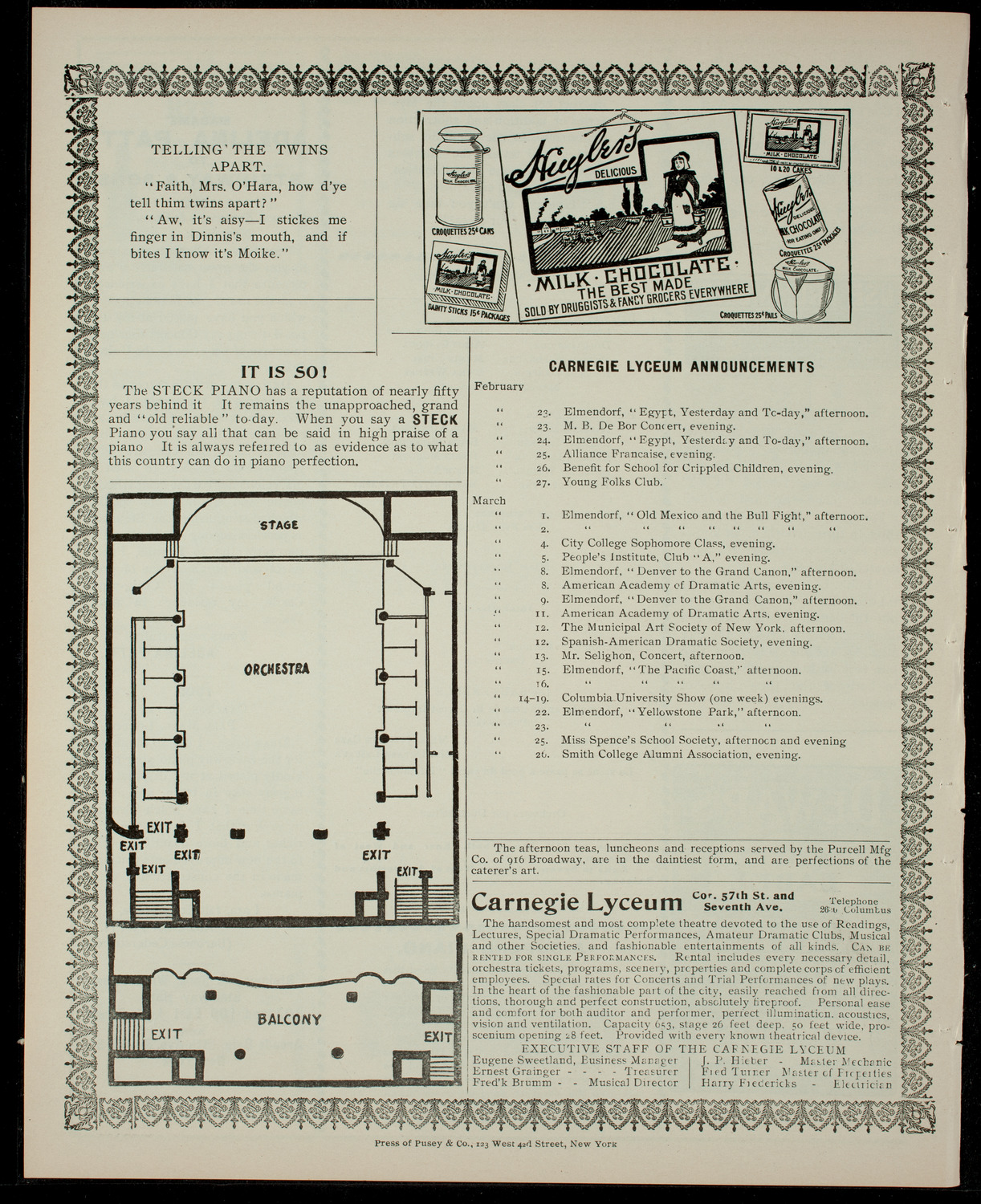 Soirée Donnée par Mme. Juliette Caze, February 19, 1904, program page 4