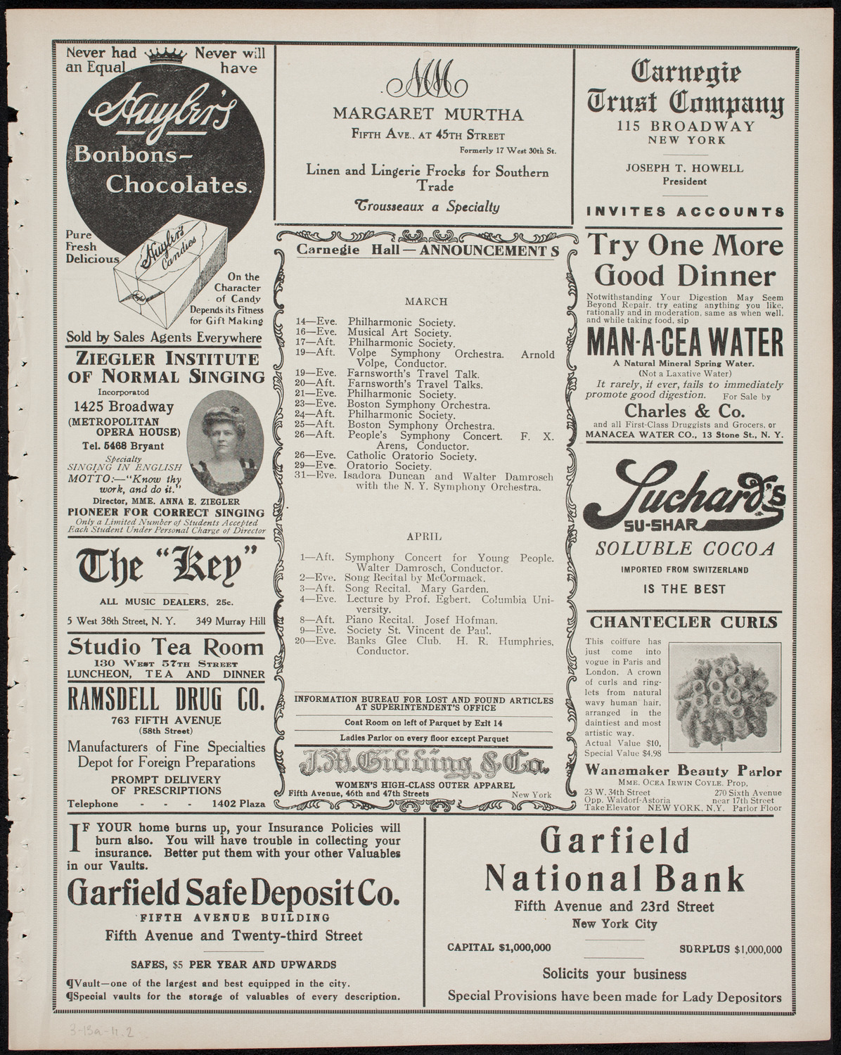 Farnsworth's Travel Talks, March 13, 1911, program page 3