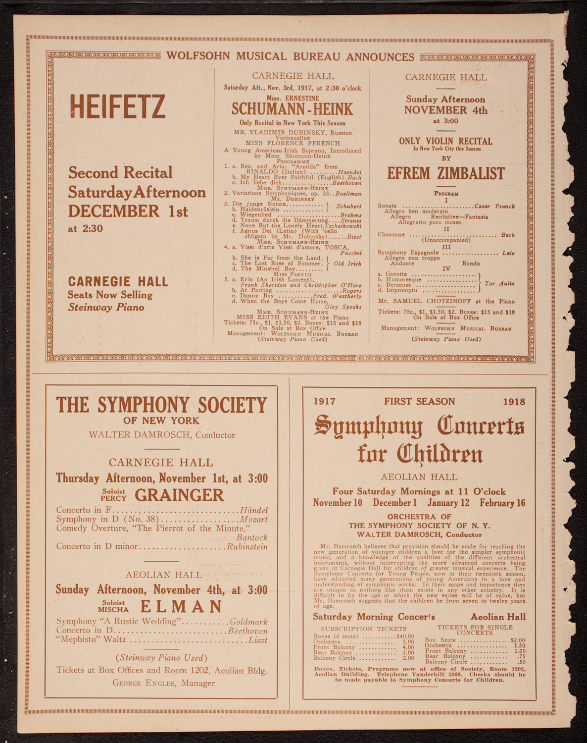 George Dostal, Tenor, October 28, 1917, program page 8