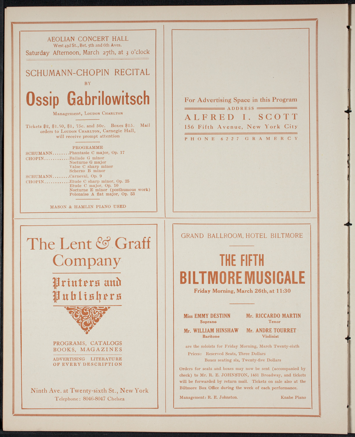 New York Philharmonic, March 21, 1915, program page 10