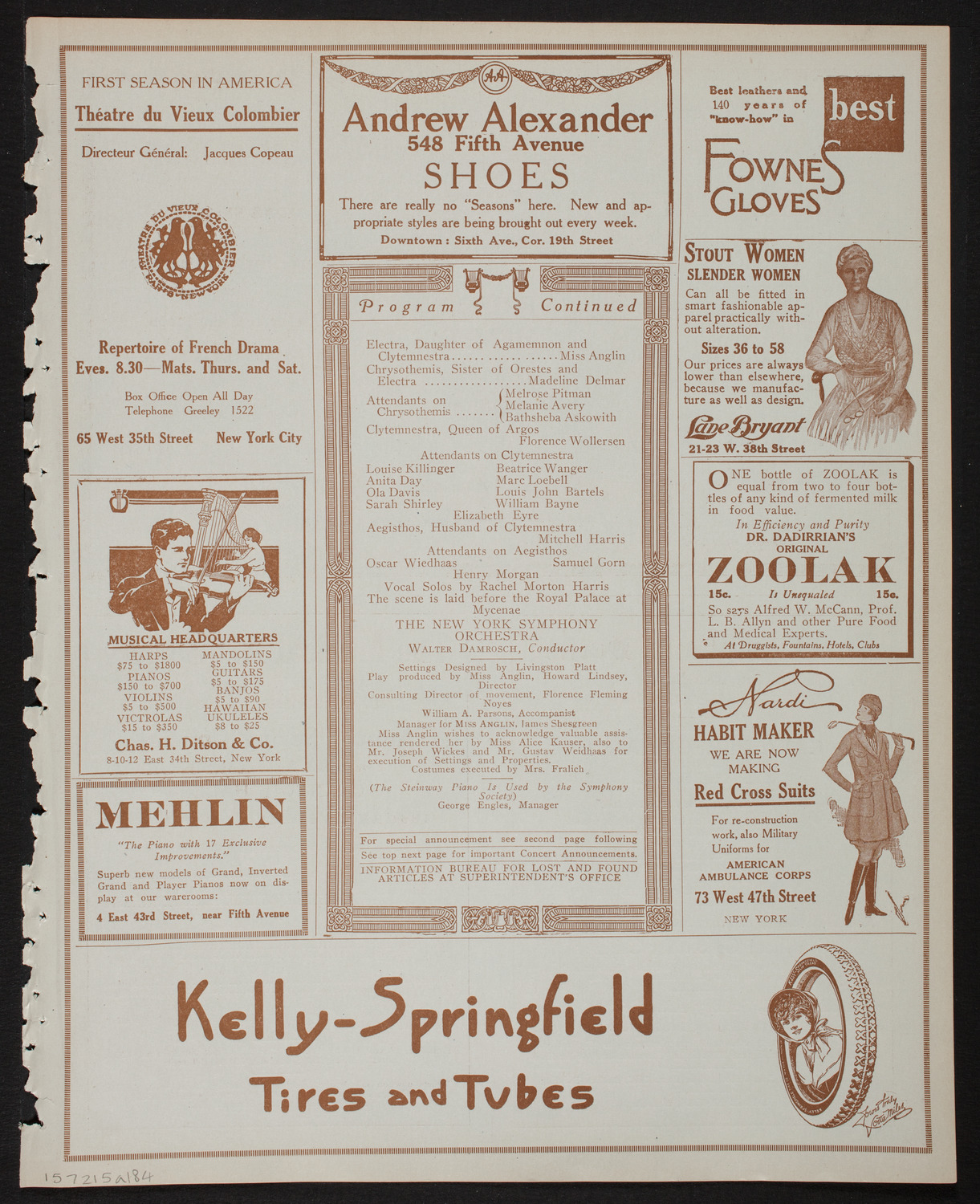 New York Symphony Orchestra, February 15, 1918, program page 7