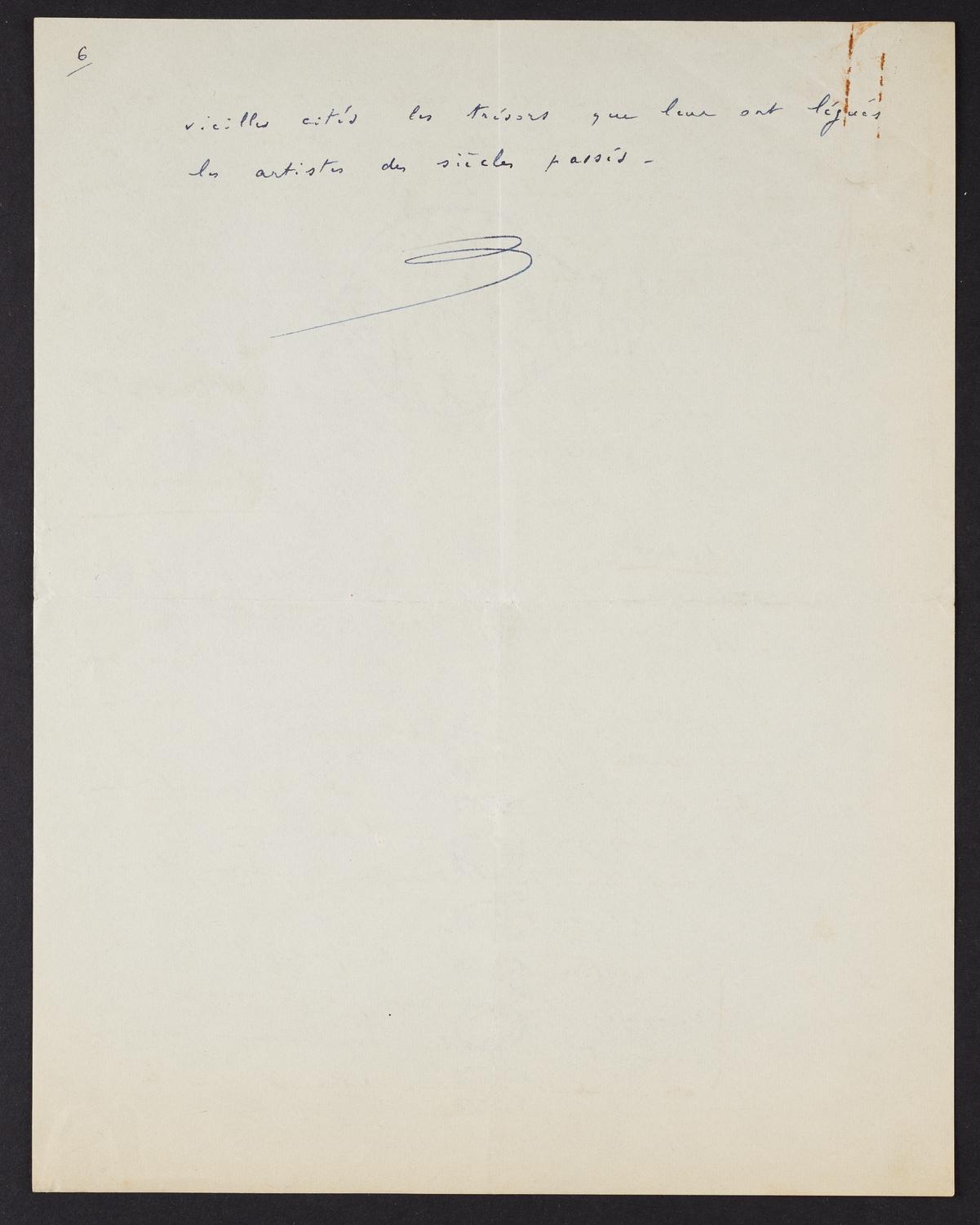 Correspondence from Albert Roussel to David Ewen, page 8 of 8