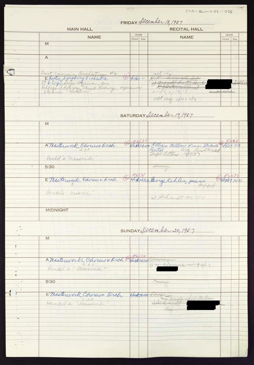 Carnegie Hall Booking Ledger, volume 33, page 35