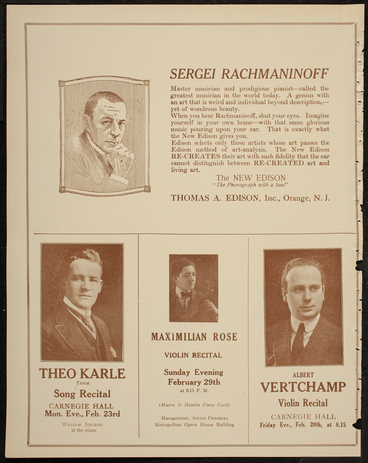 Maggie Teyte, Soprano, February 16, 1920, program page 2