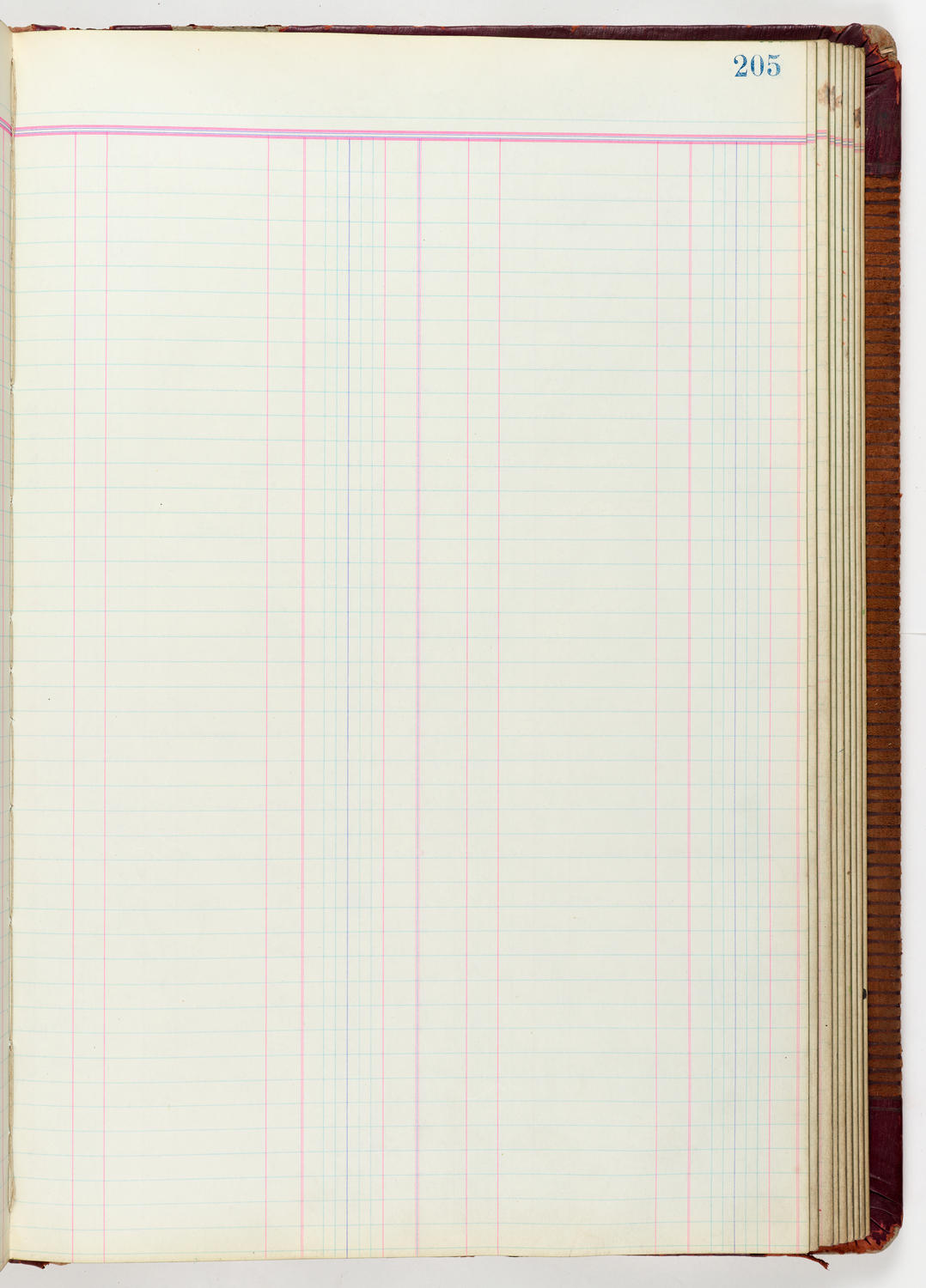 Music Hall Accounting Ledger Journal, volume 6, page 205