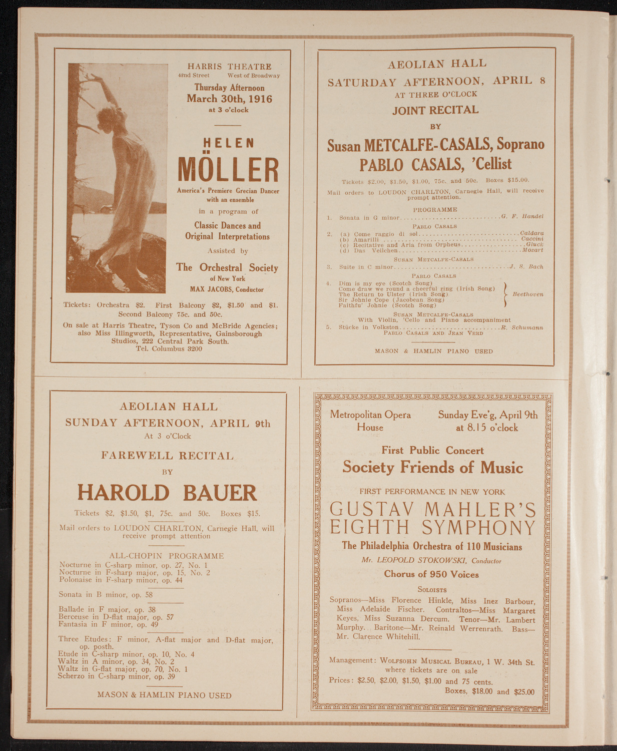 Benefit: Scandinavian Emigrant Home, April 1, 1916, program page 10