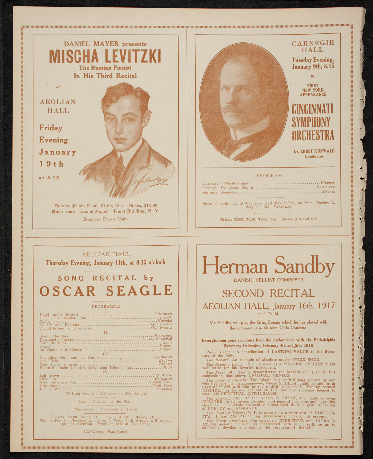 New York Philharmonic, January 5, 1917, program page 10