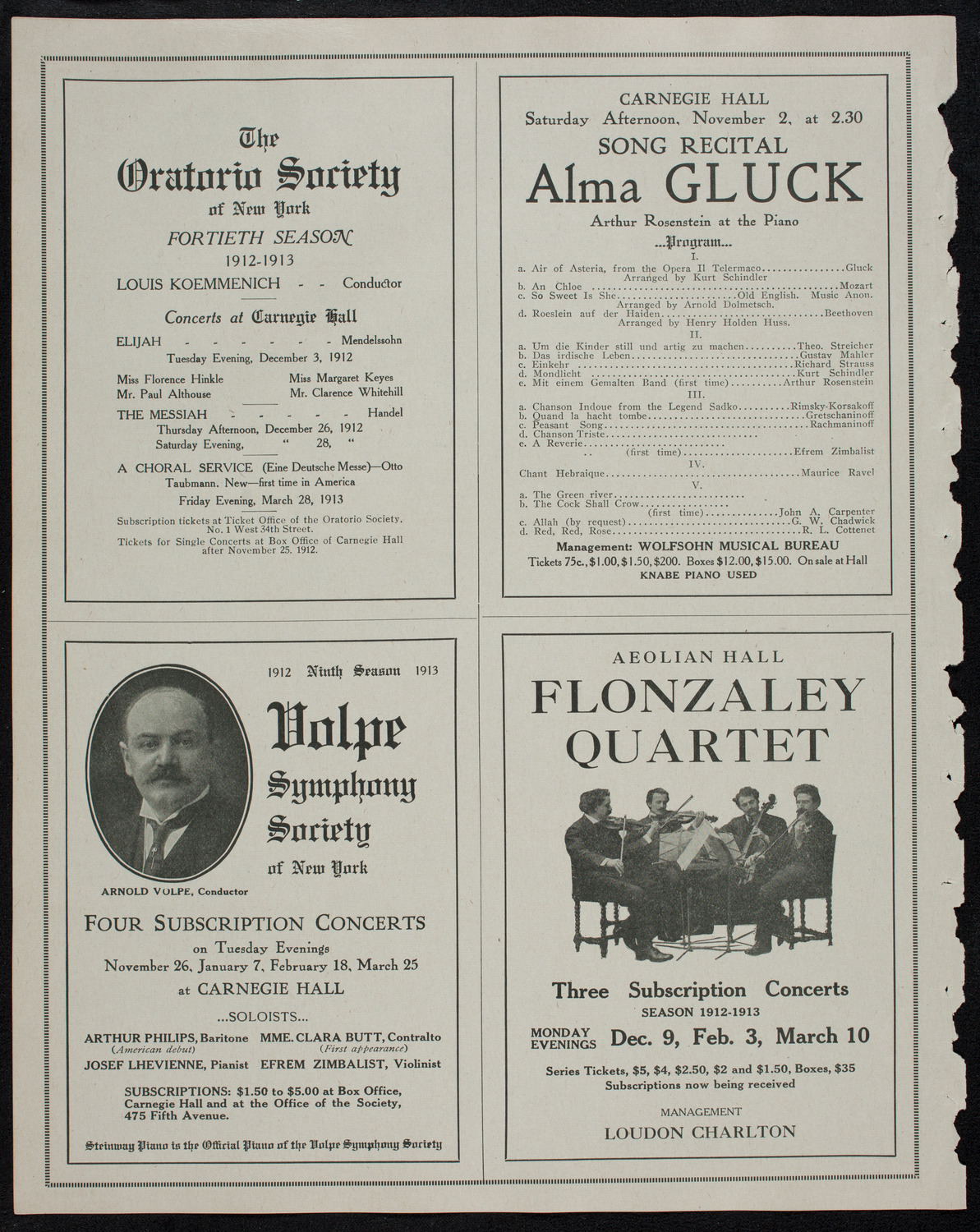 People's Symphony Concert, October 27, 1912, program page 10