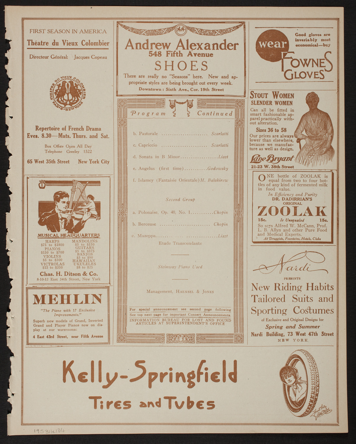 Ethel Leginska, Piano, March 11, 1918, program page 7