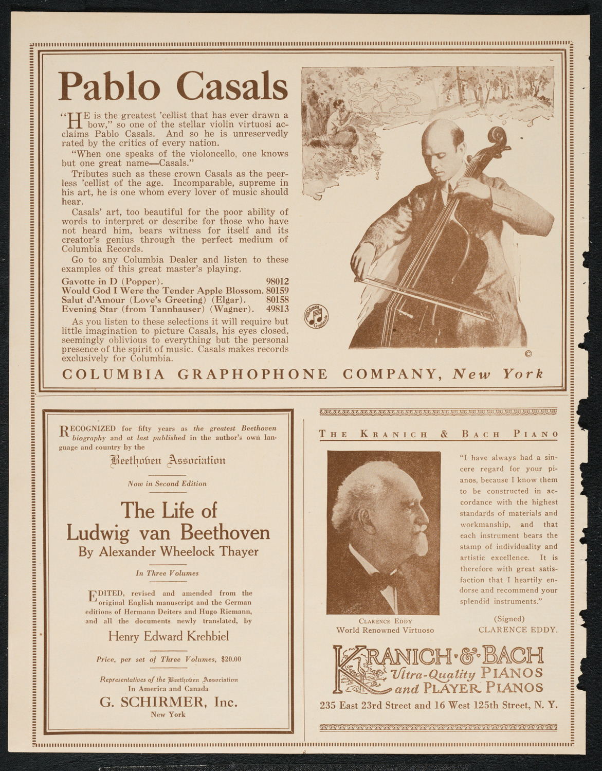 Joseph Schwarz, Baritone, with the New York Philharmonic, December 28, 1922, program page 6
