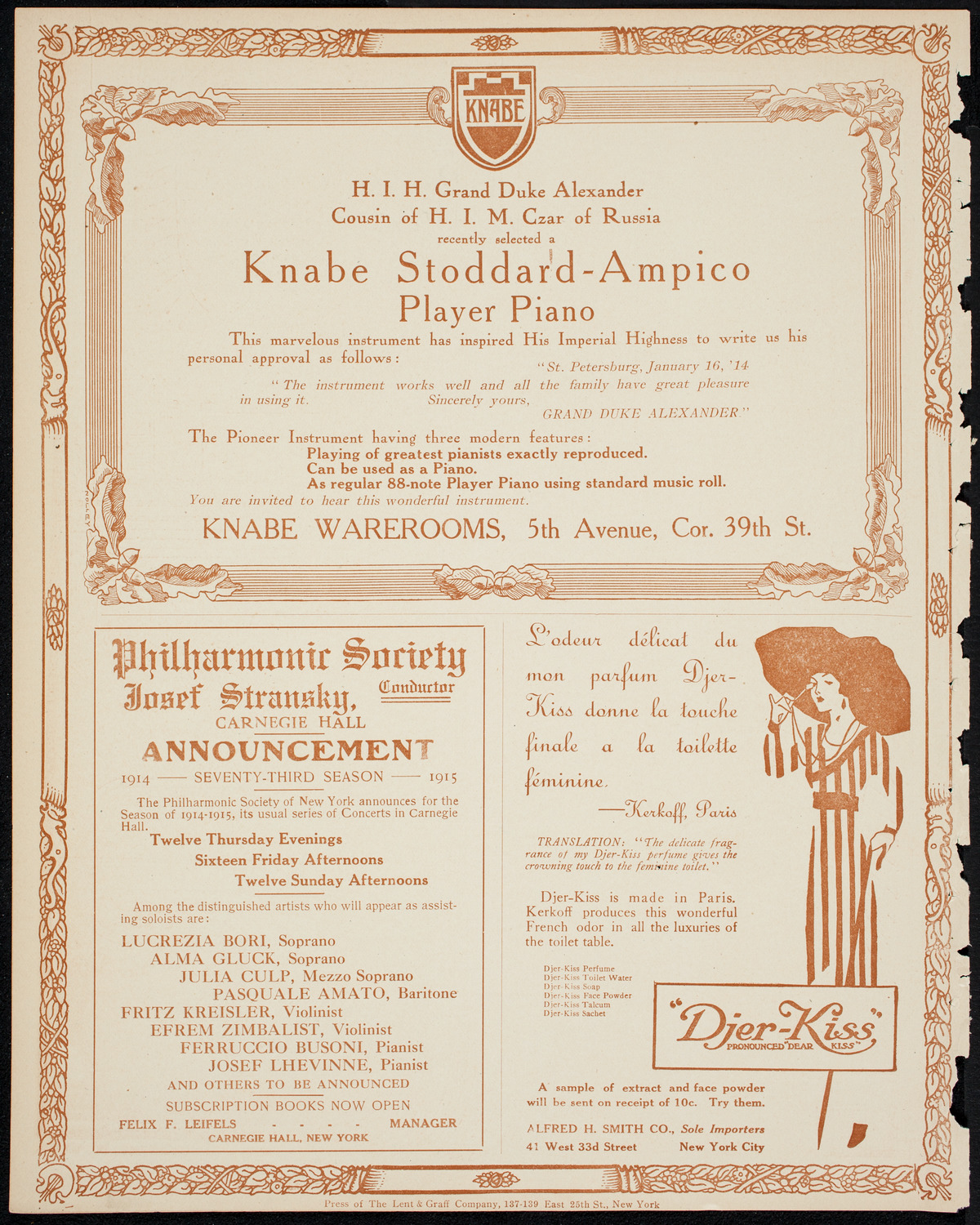 Clara Butt and Kennerley Rumford, March 31, 1914, program page 12