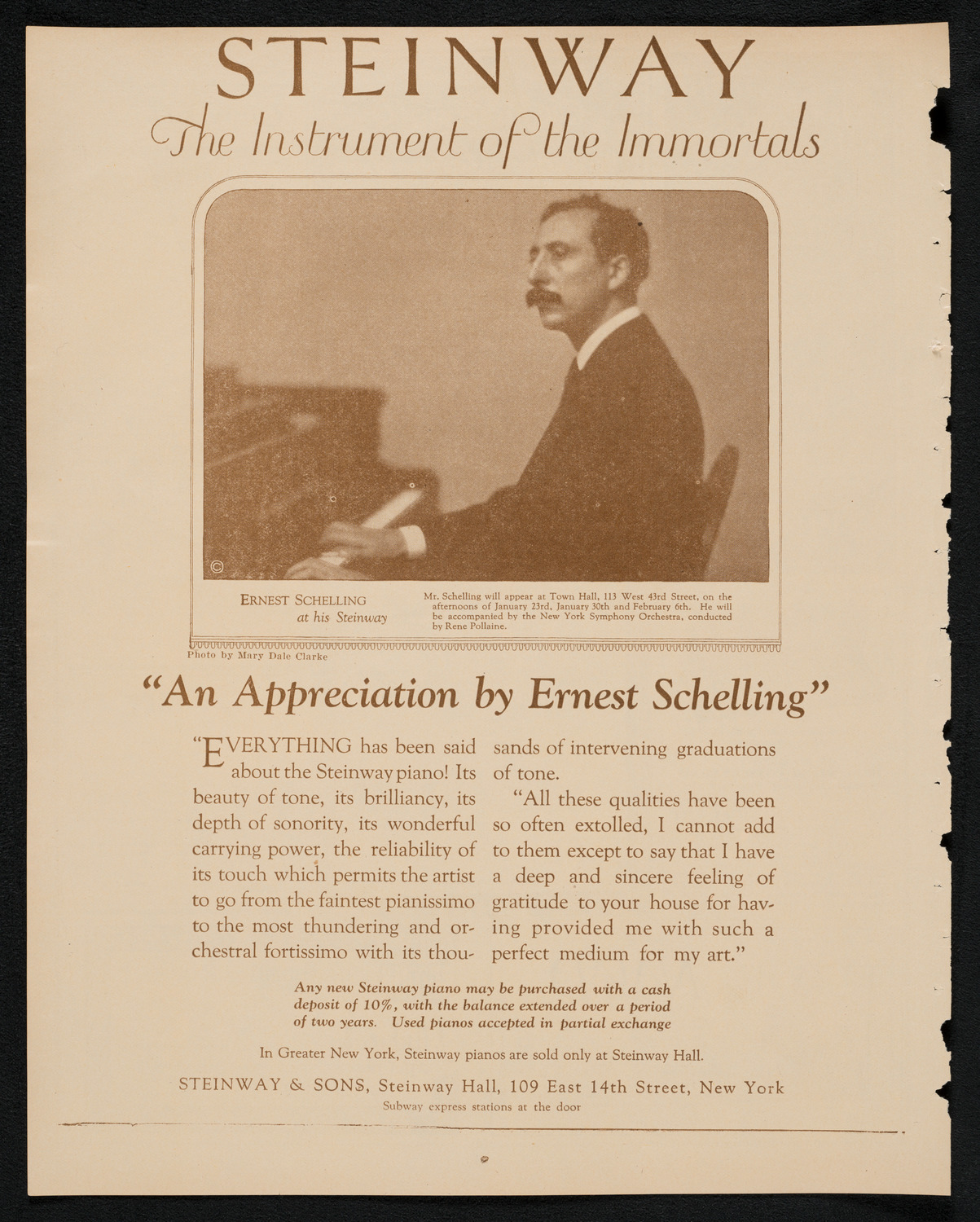 Society of the Friends of Music, January 31, 1923, program page 4