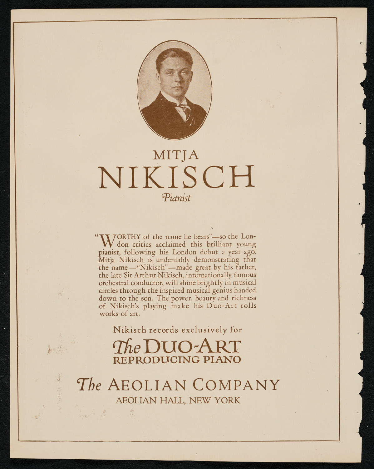 Margaret Matzenauer, Mezzo-Soprano, and Mitja Nikisch, Piano, February 8, 1924, program page 2