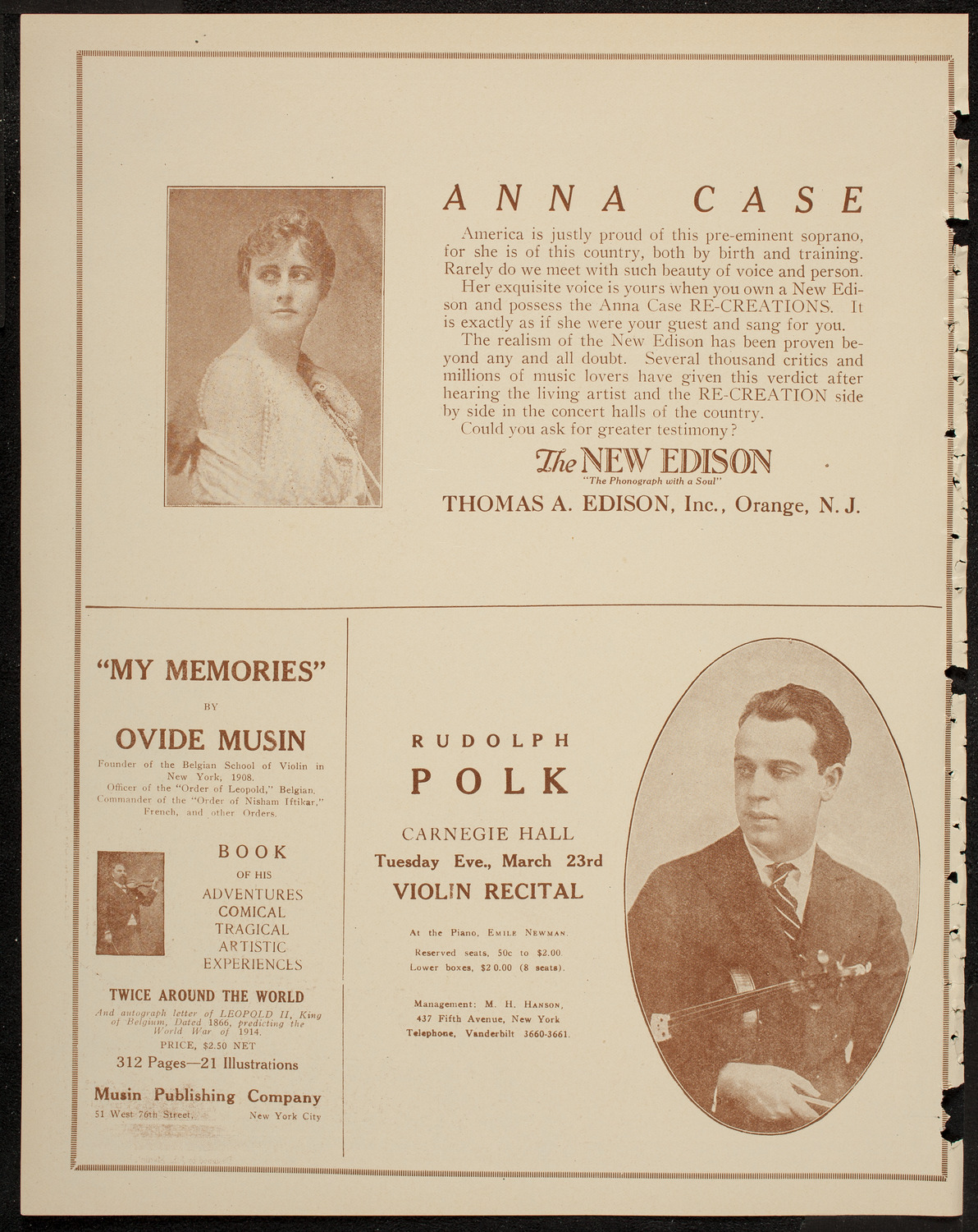 New York Philharmonic, March 12, 1920, program page 2