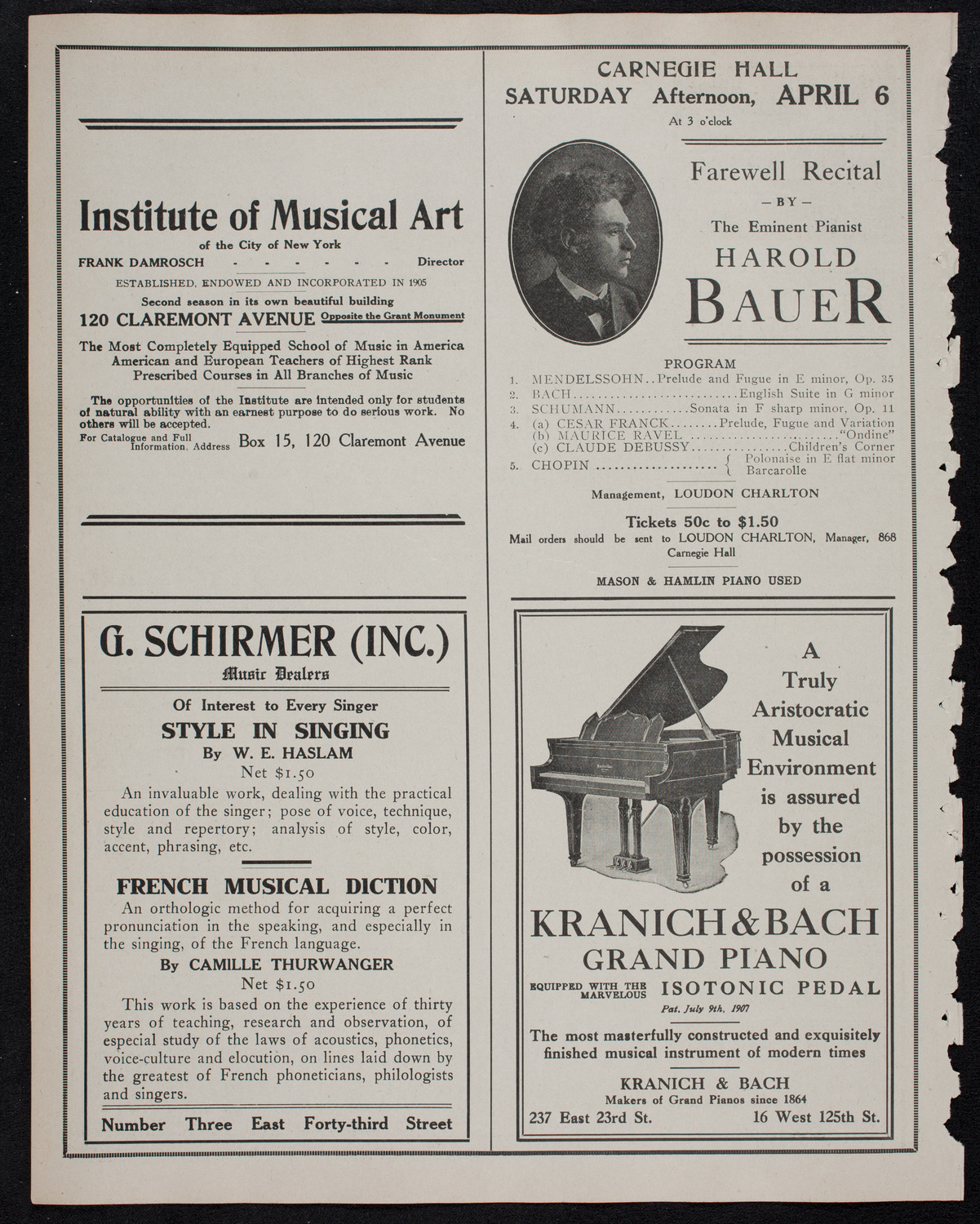 Boston Symphony Orchestra, March 23, 1912, program page 6