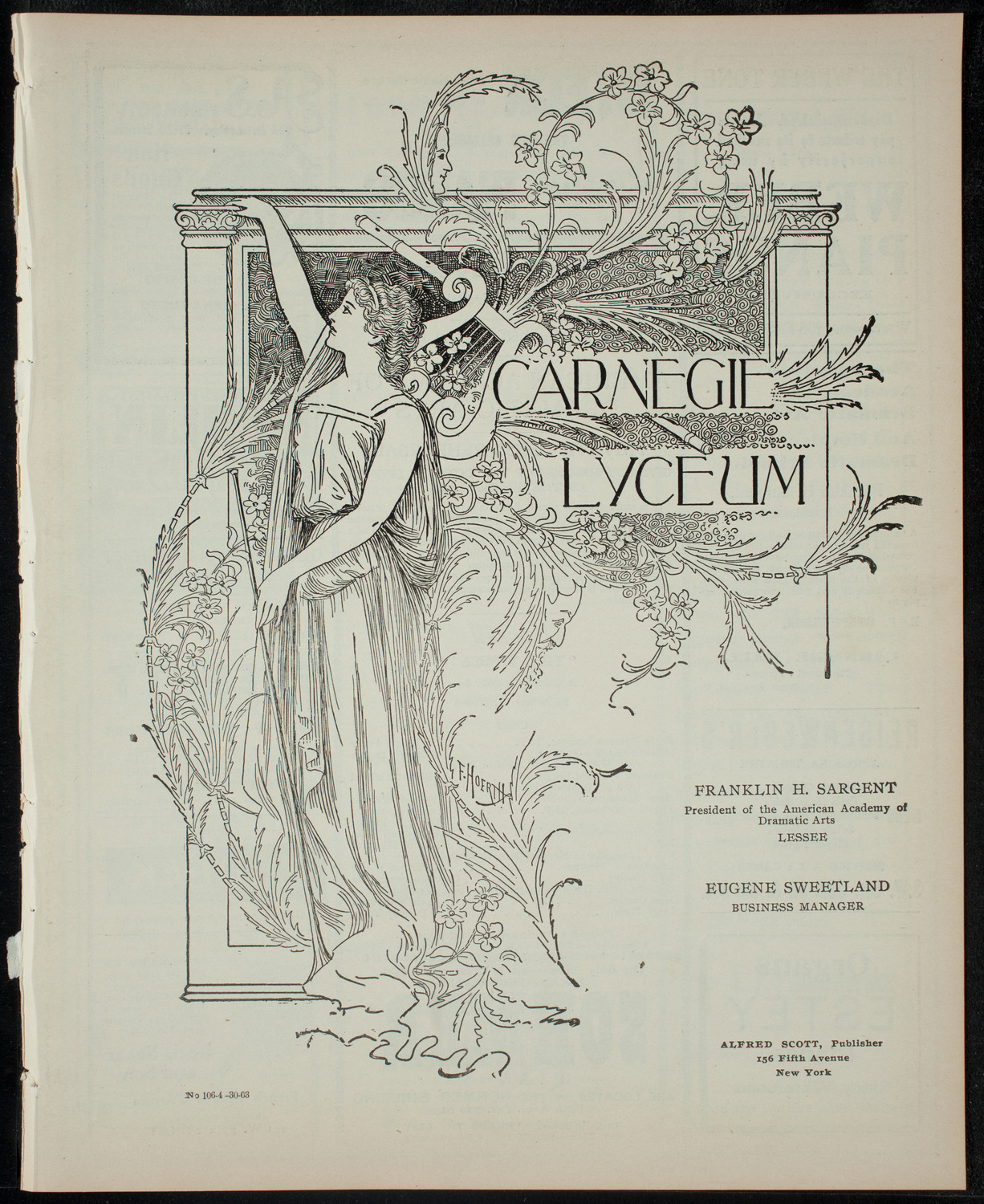 American Academy of Dramatic Arts, April 30, 1903, program page 1