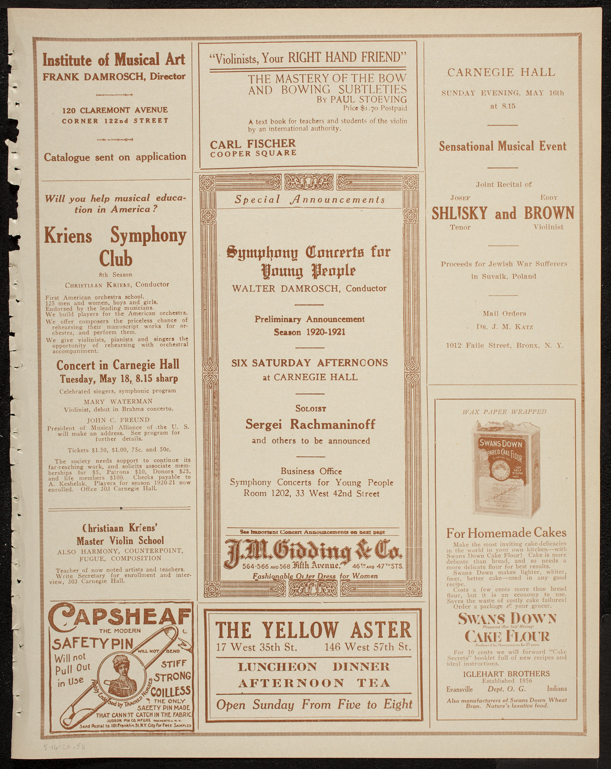 Milo Luka, Baritone, May 16, 1920, program page 9
