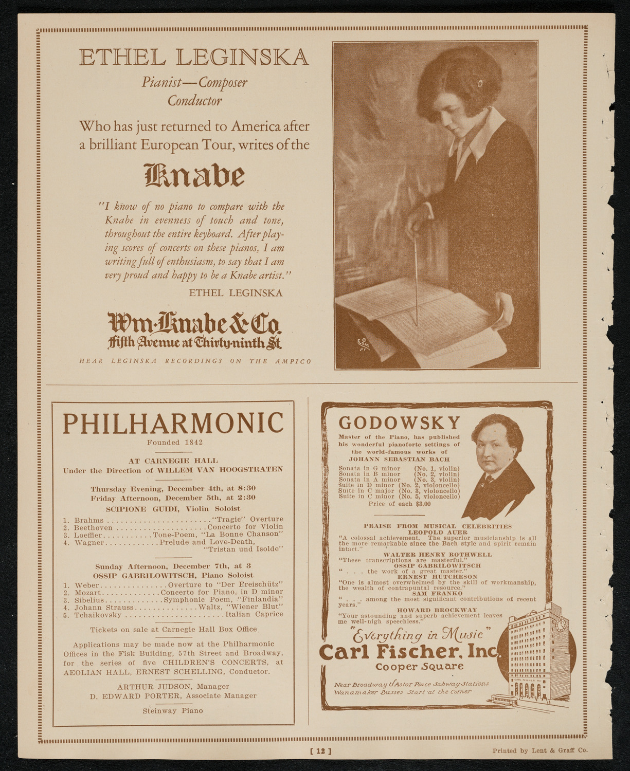 New York Philharmonic Students' Concert, December 3, 1924, program page 12