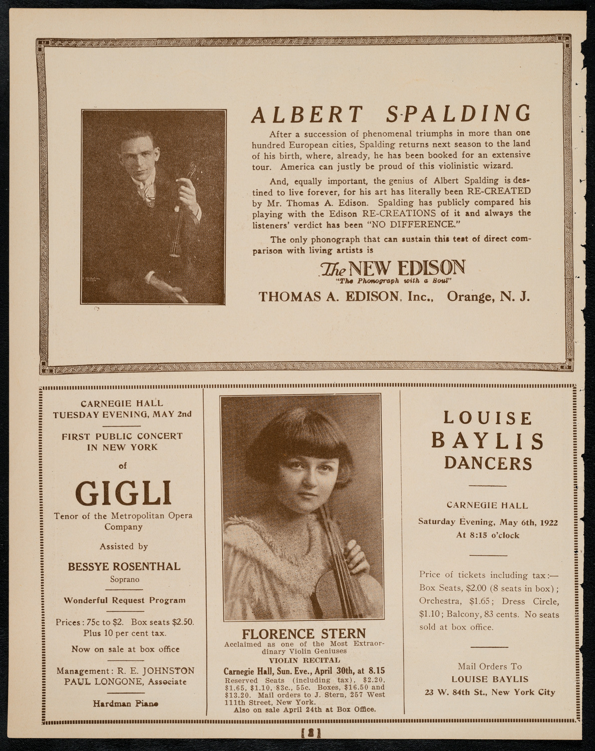 Mecca Temple of New York: Ancient Arabic Order of the Nobles of the Mystic Shrine, April 29, 1922, program page 2
