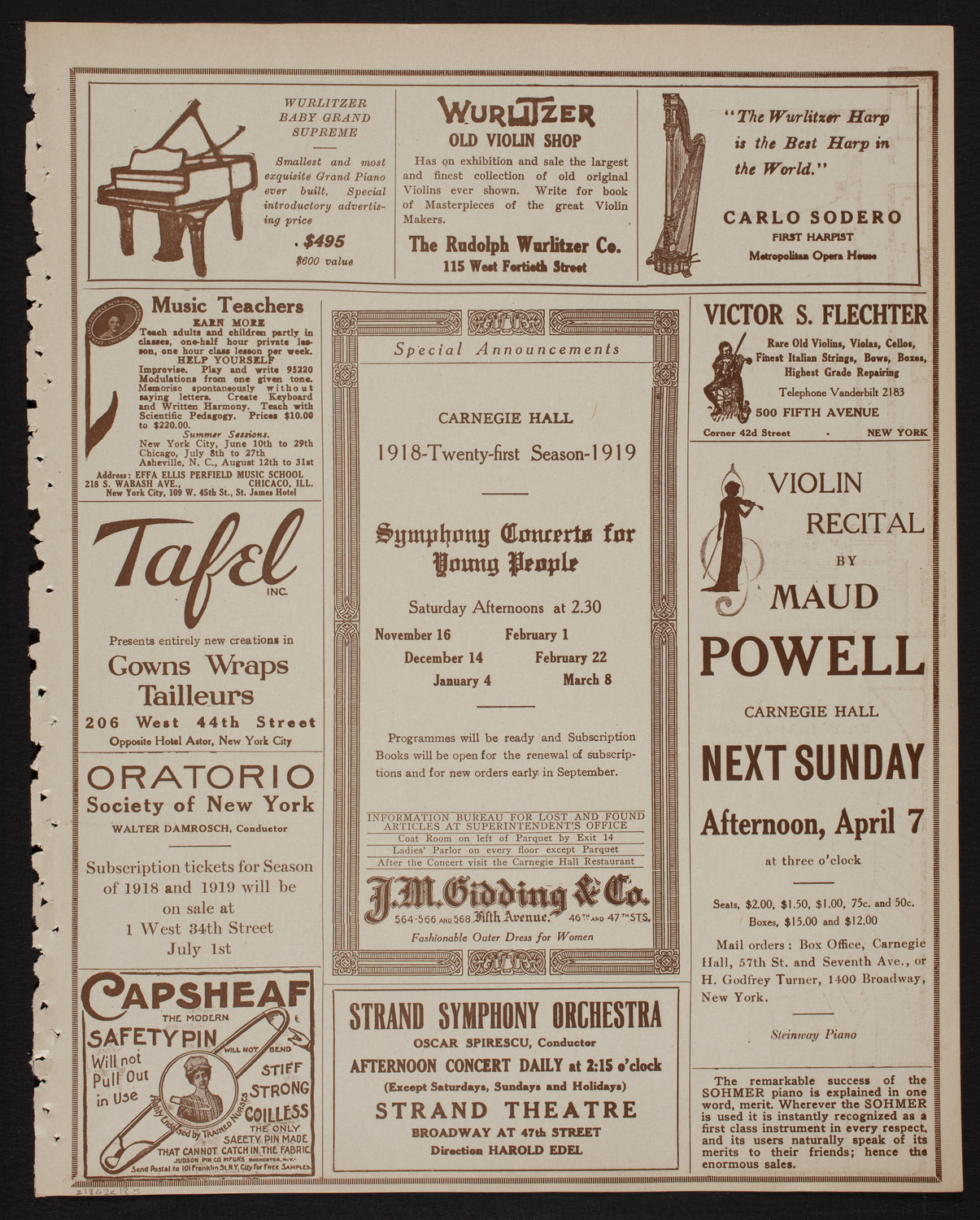 Meeting: The Humanitarian Cult, April 2, 1918, program page 9