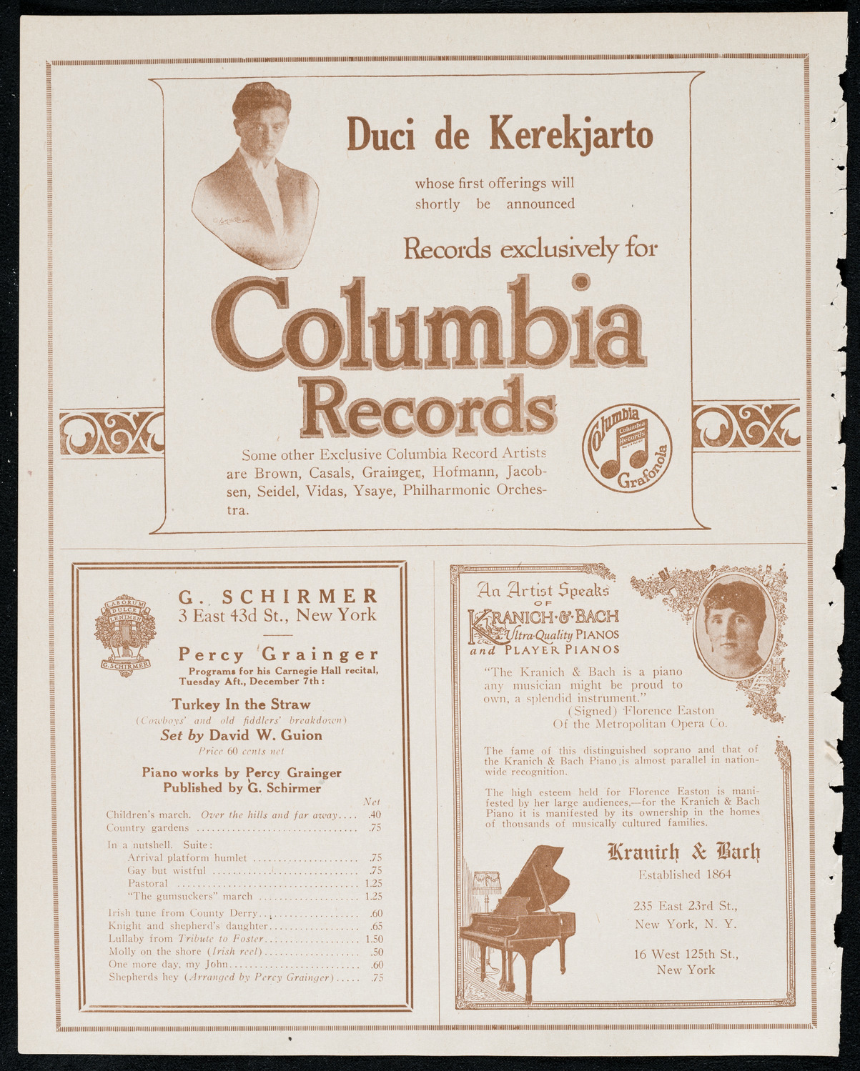 Duci de Kerekjarto, Violin, December 6, 1920, program page 6