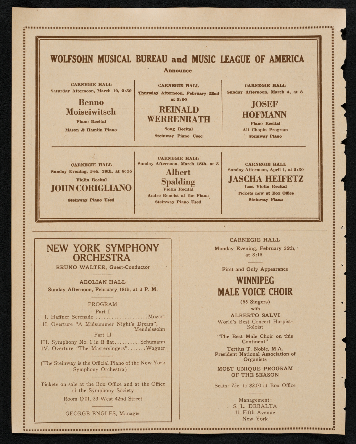 New York Symphony Orchestra, February 16, 1923, program page 8