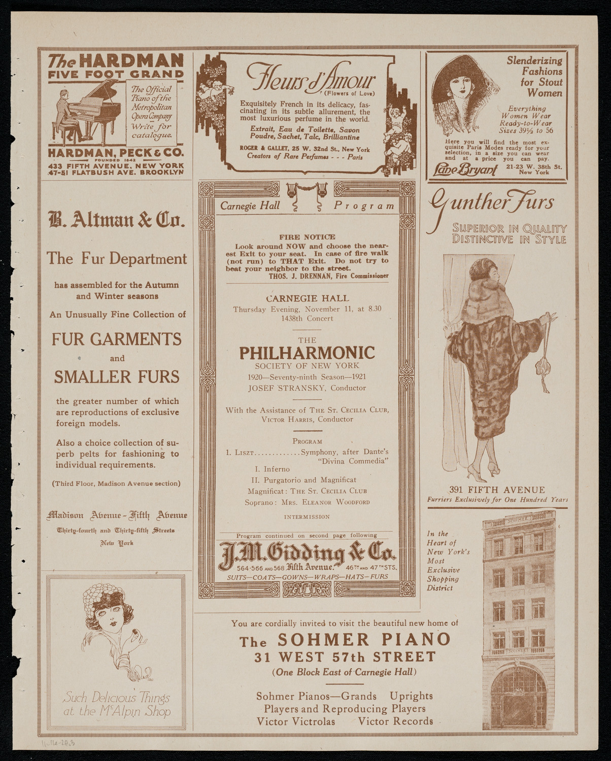 New York Philharmonic, November 11, 1920, program page 5
