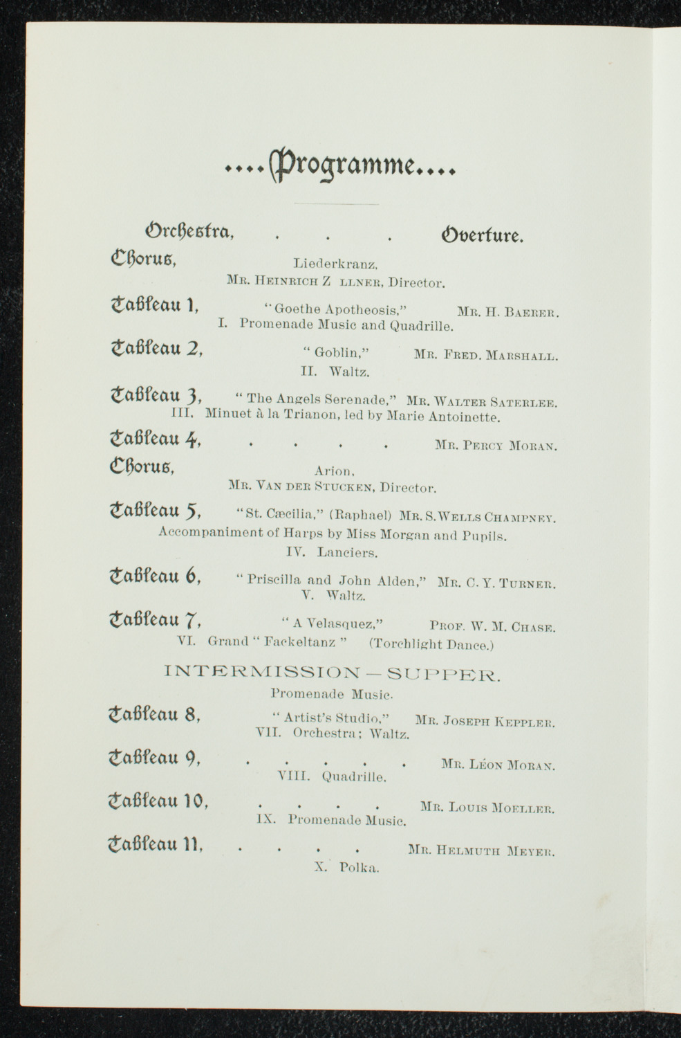 Künstlerfest, December 3, 1891, program page 46