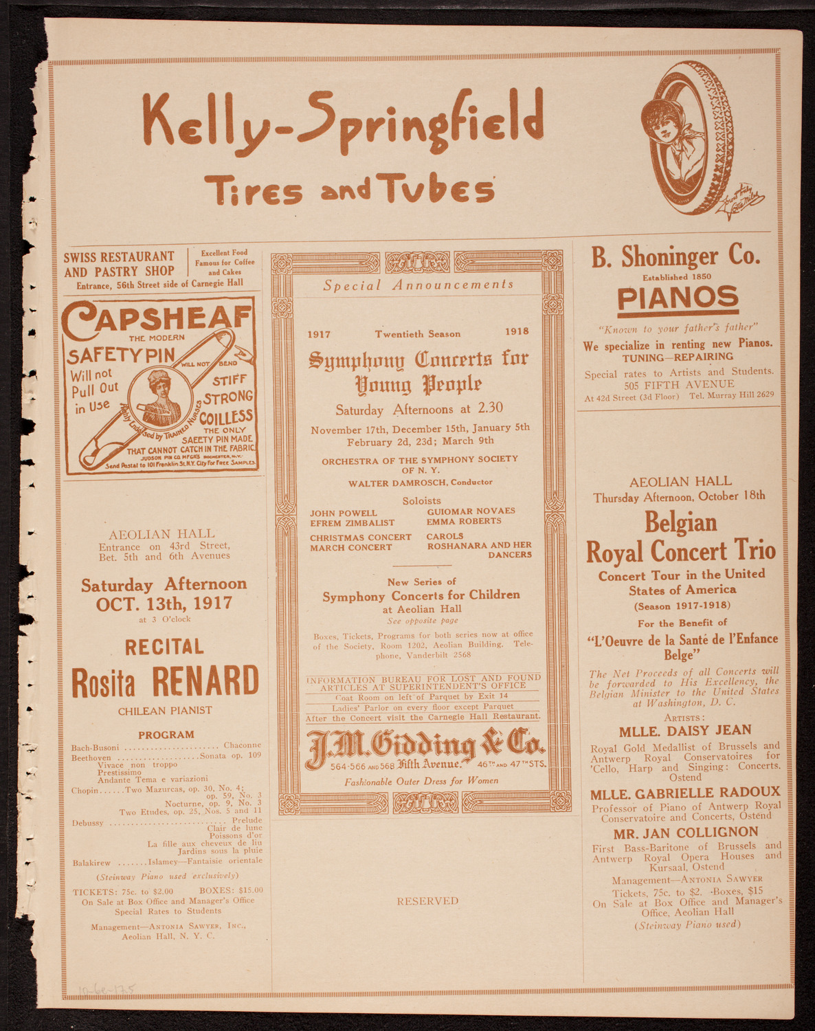 U.S. Navy Band from Great Lakes, Illinois, October 6, 1917, program page 9