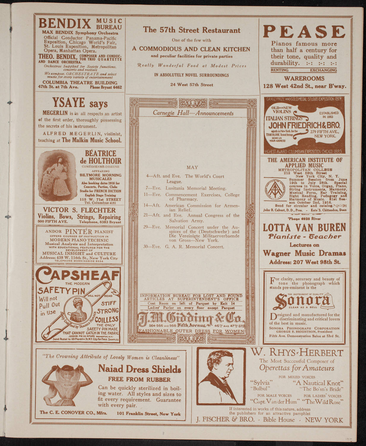 Second World Court Congress, May 3, 1916, program page 3