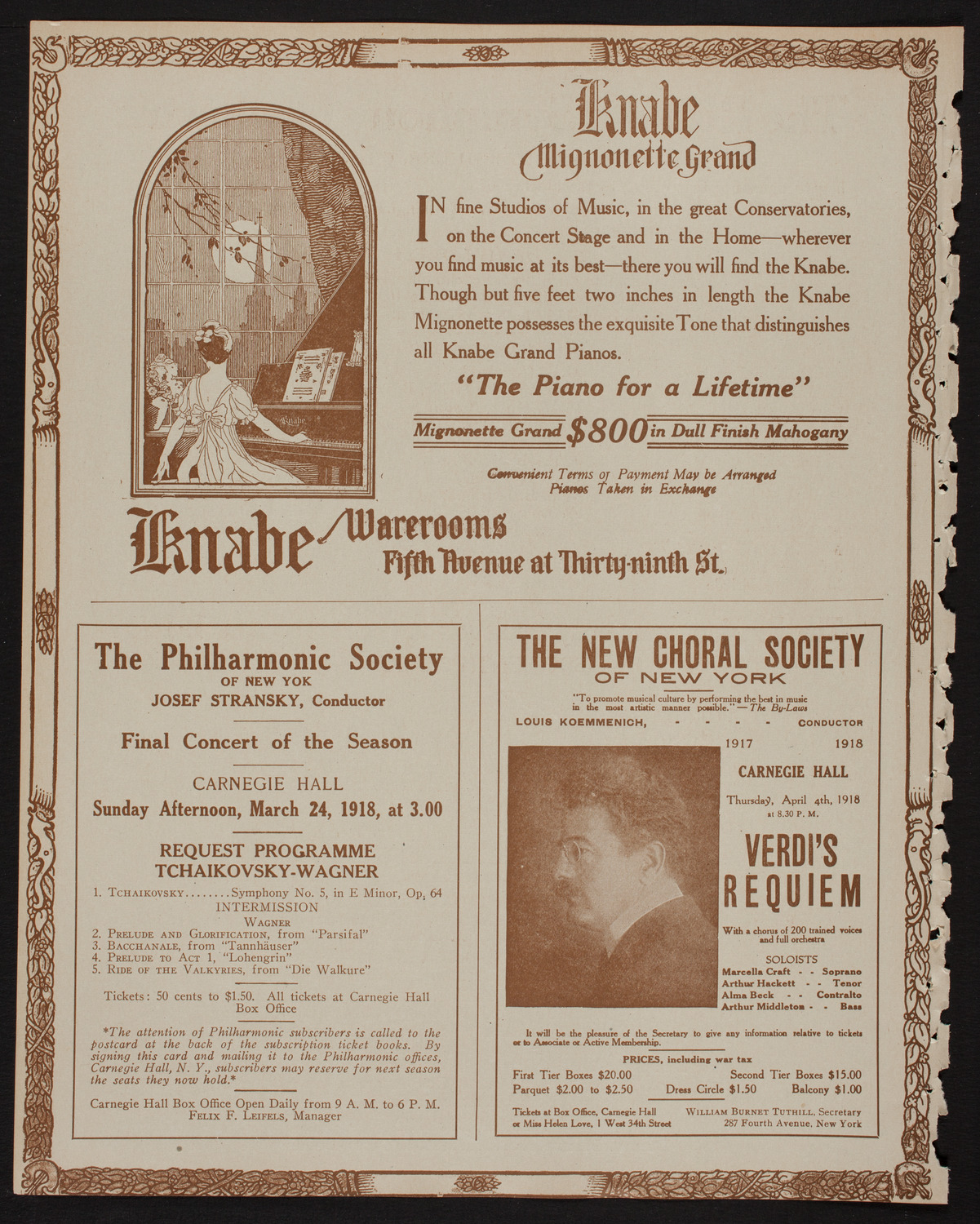 Russian Symphony Society of New York, March 23, 1918, program page 12