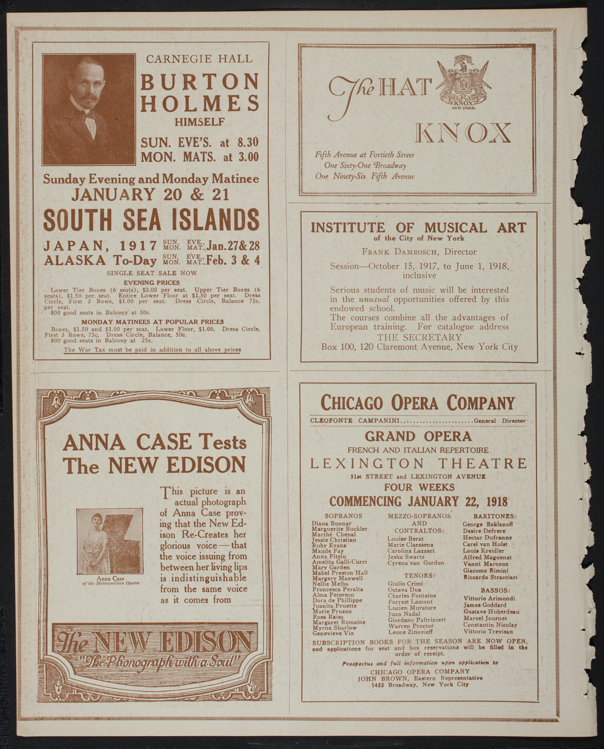 Burton Holmes Travelogue: New Zealand and Tasmania, January 13, 1918, program page 2