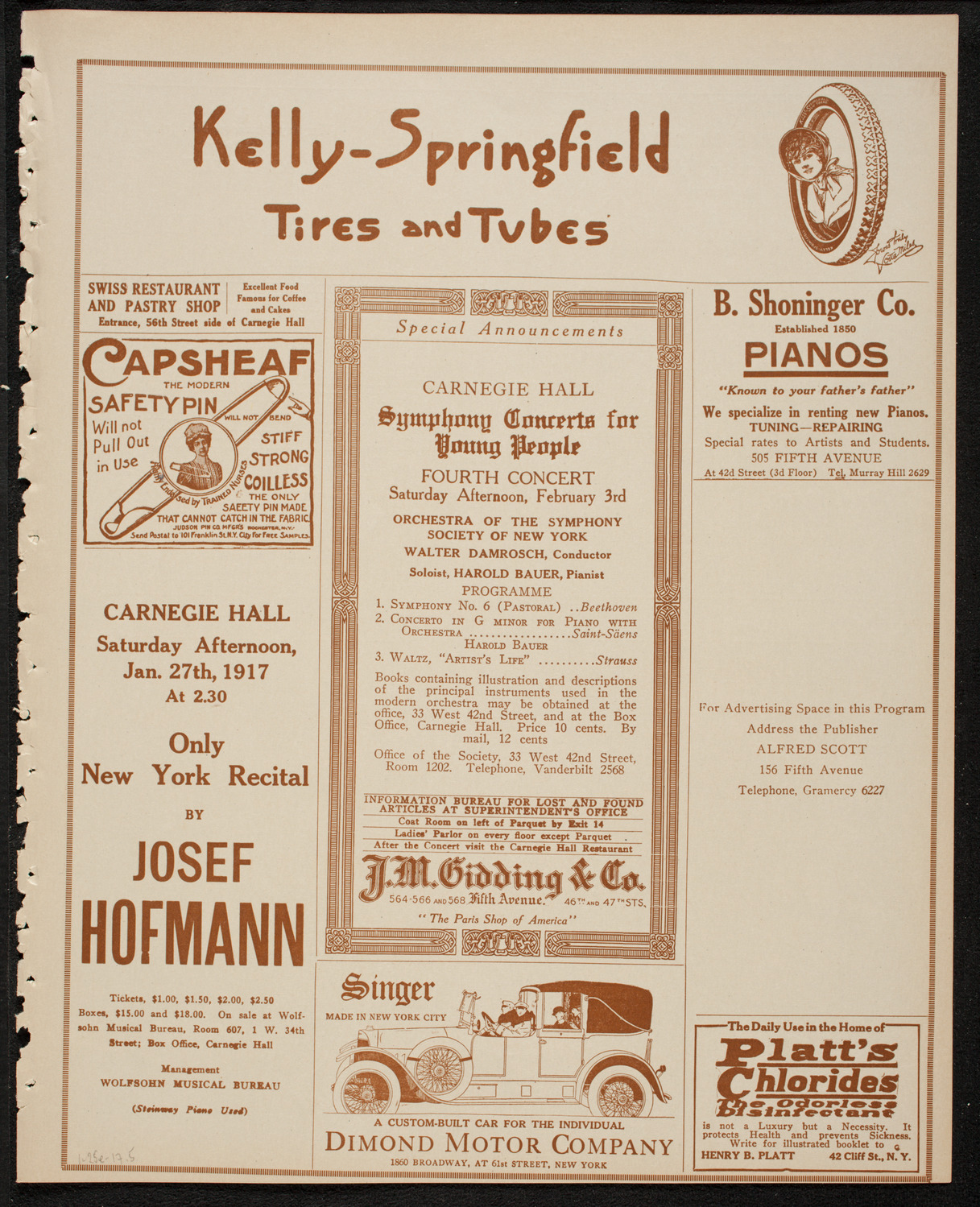 New York Philharmonic, January 25, 1917, program page 9