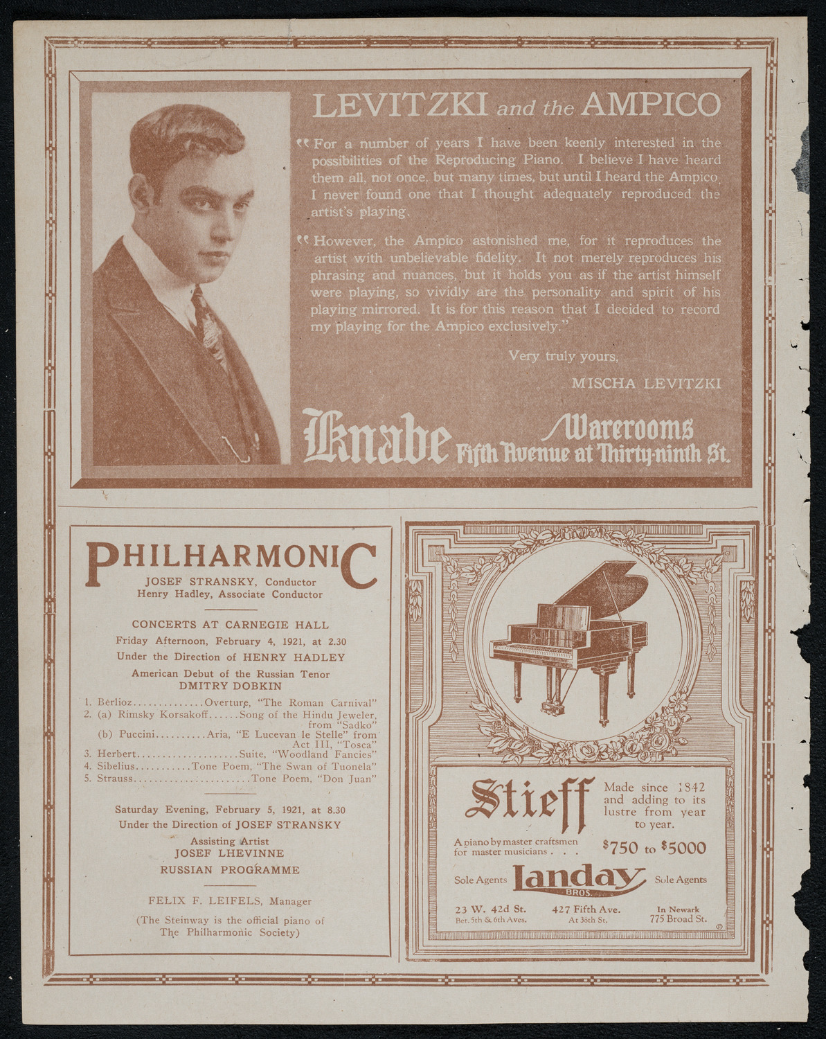 National Symphony Orchestra, February 1, 1921, program page 12