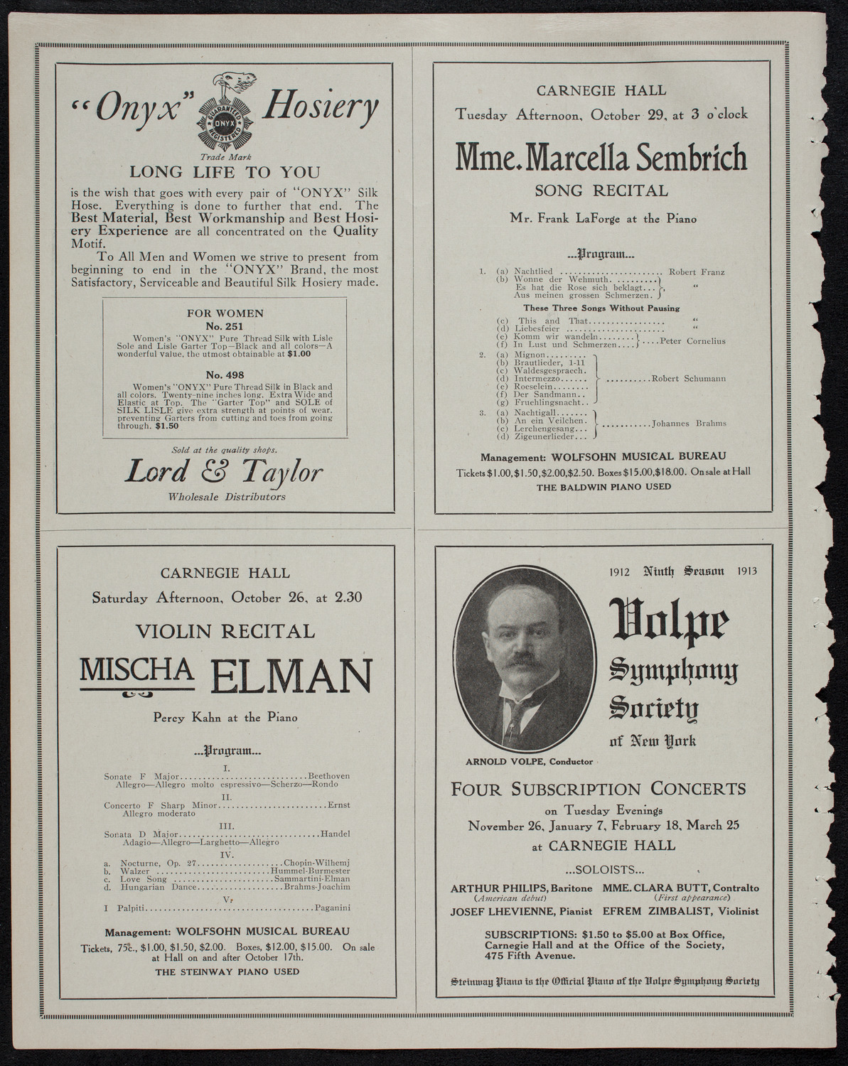 Albert Spalding, Violin, October 20, 1912, program page 8