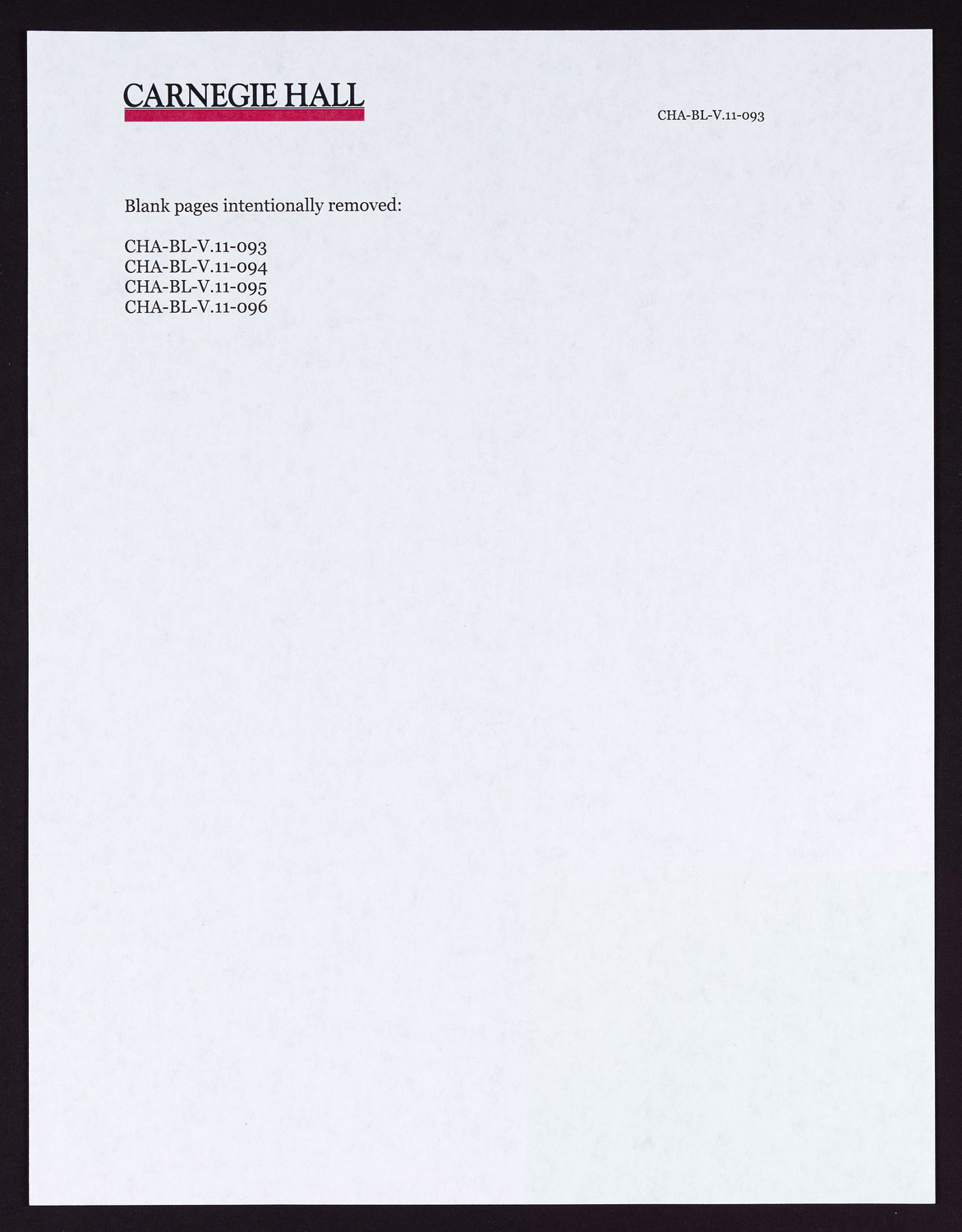 Carnegie Hall Booking Ledger, volume 11, page 96