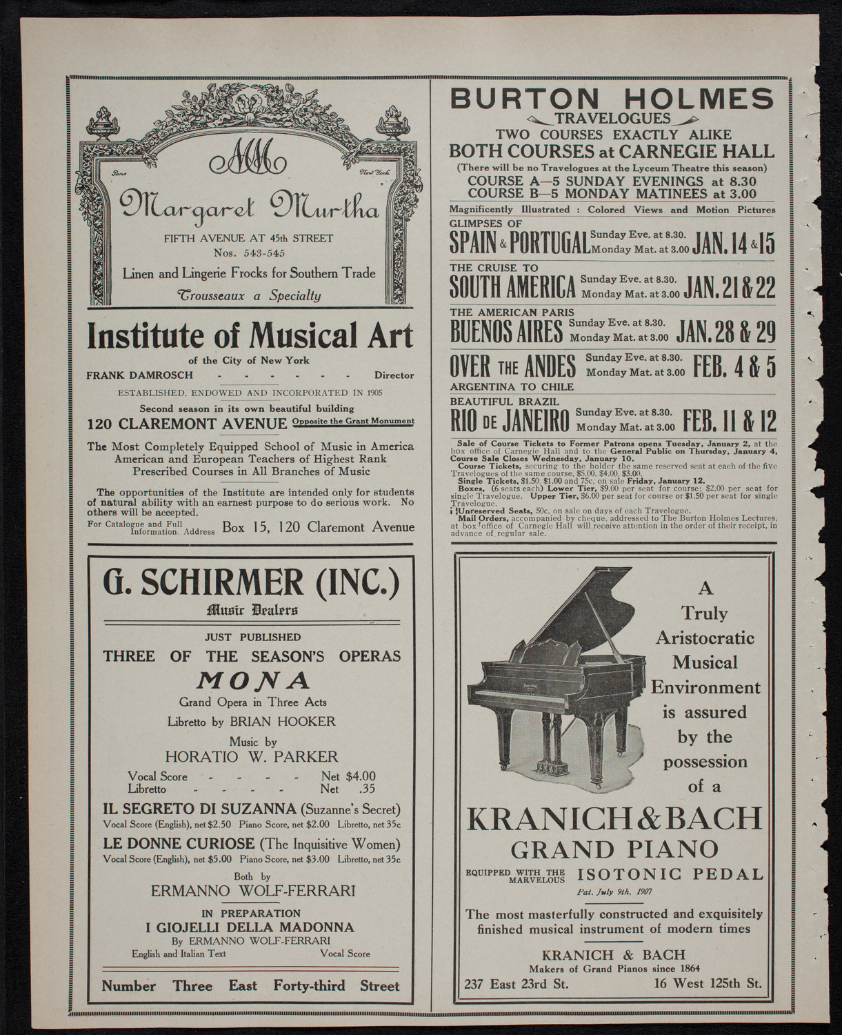 New York Philharmonic, December 29, 1911, program page 6