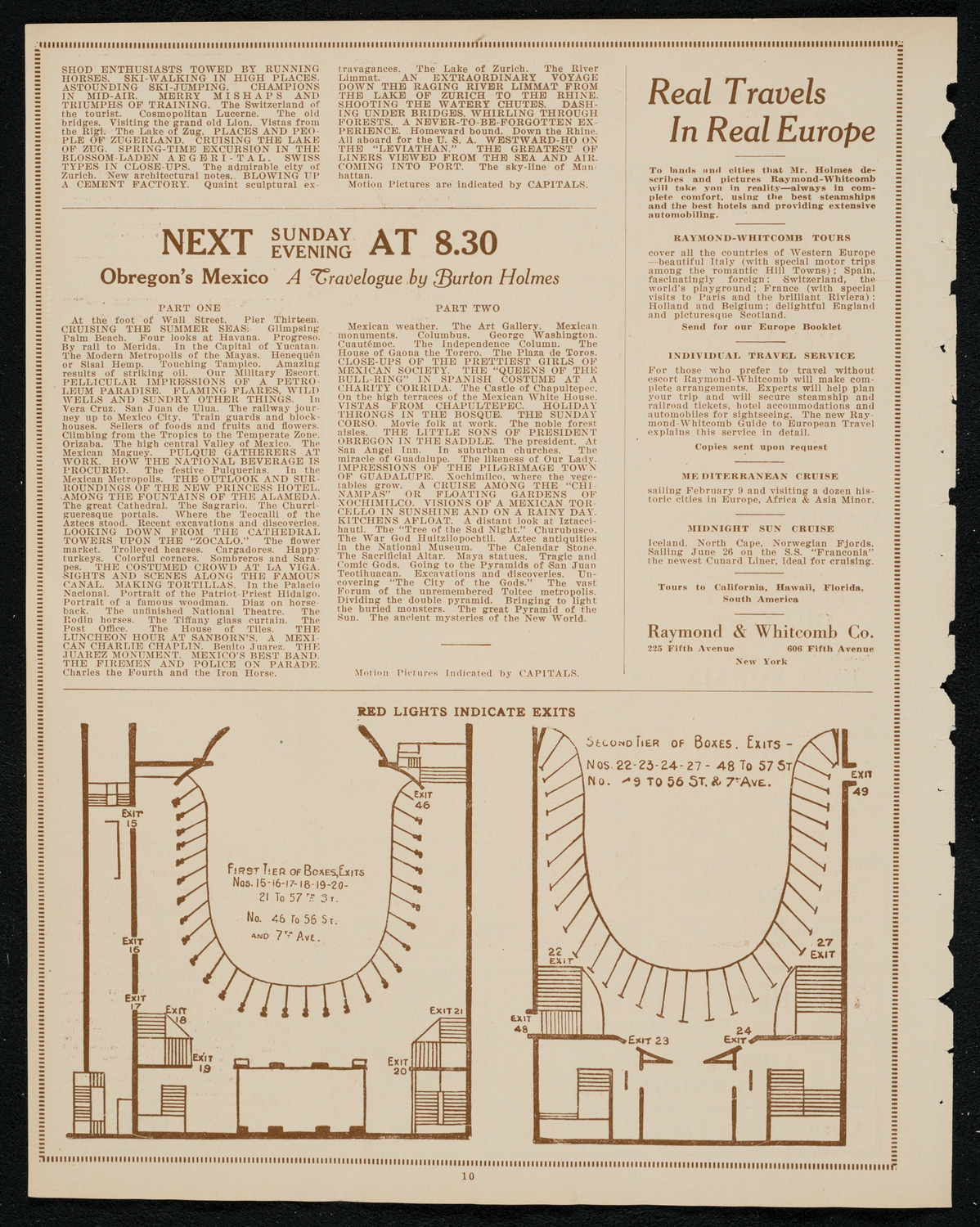 Burton Holmes Travelogue: Glorious Switzerland, February 4, 1924, program page 10