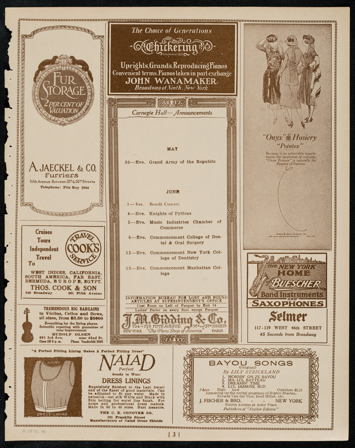 Angelo Guiffrida, Violin, May 28, 1922, program page 3