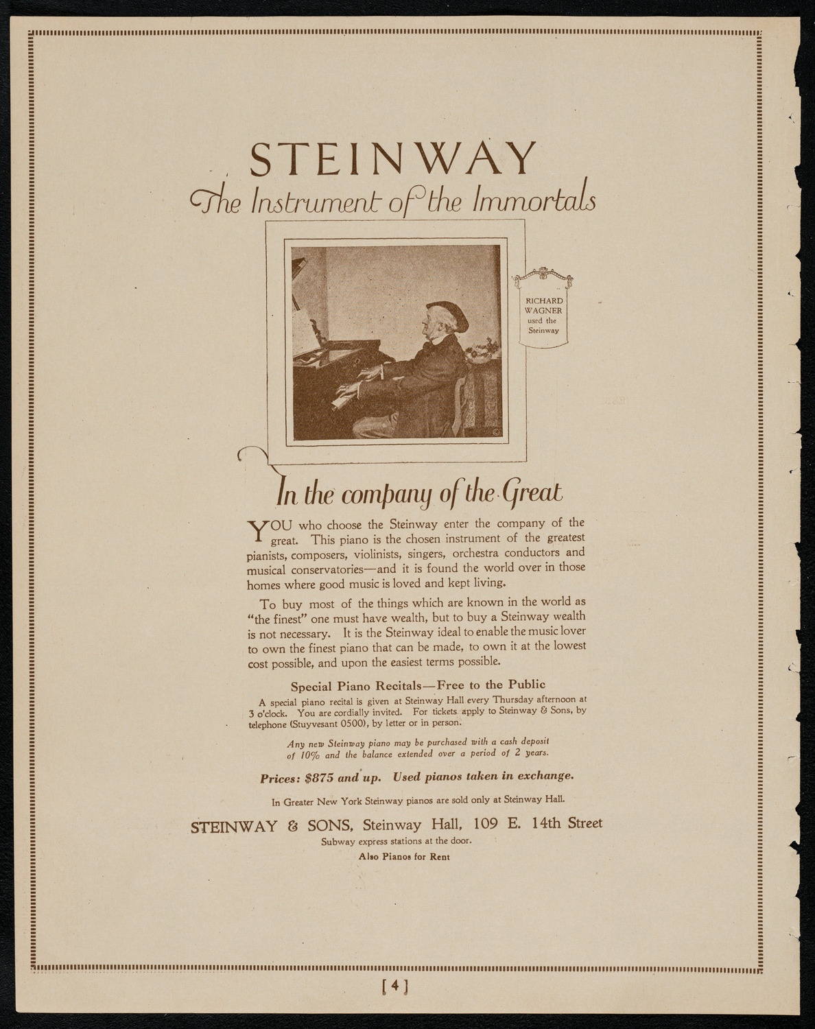 New York Philarmonic, January 27, 1922, program page 4