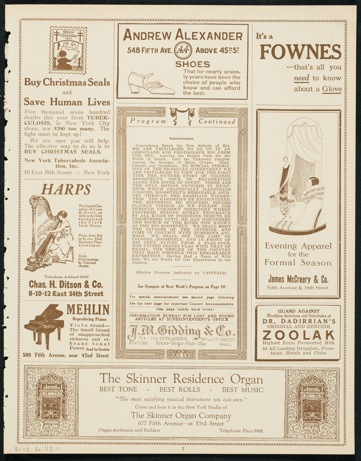 Newman Traveltalks: Brazil, December 2, 1923, program page 7